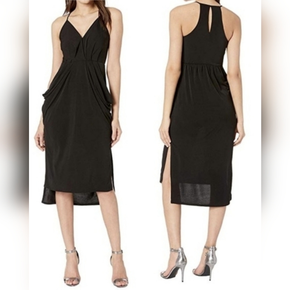 BCBGeneration Sleeveless Drape Pocket Midi Dress